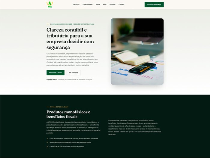 Site da ATOS Contabilidade