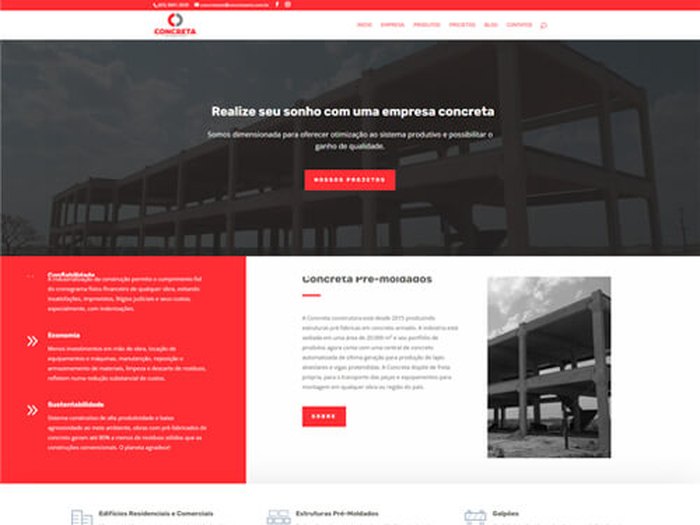 Site da Concreta Pré-Moldados