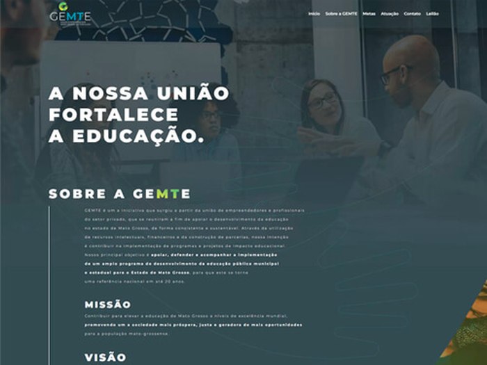 Site do GEMTE, projeto desenvolvido pela TECNOG3