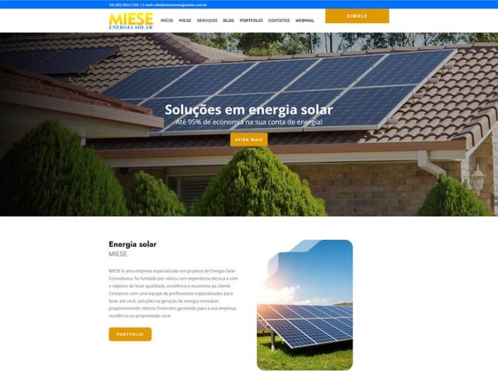 Site da MIESE Energia Solar